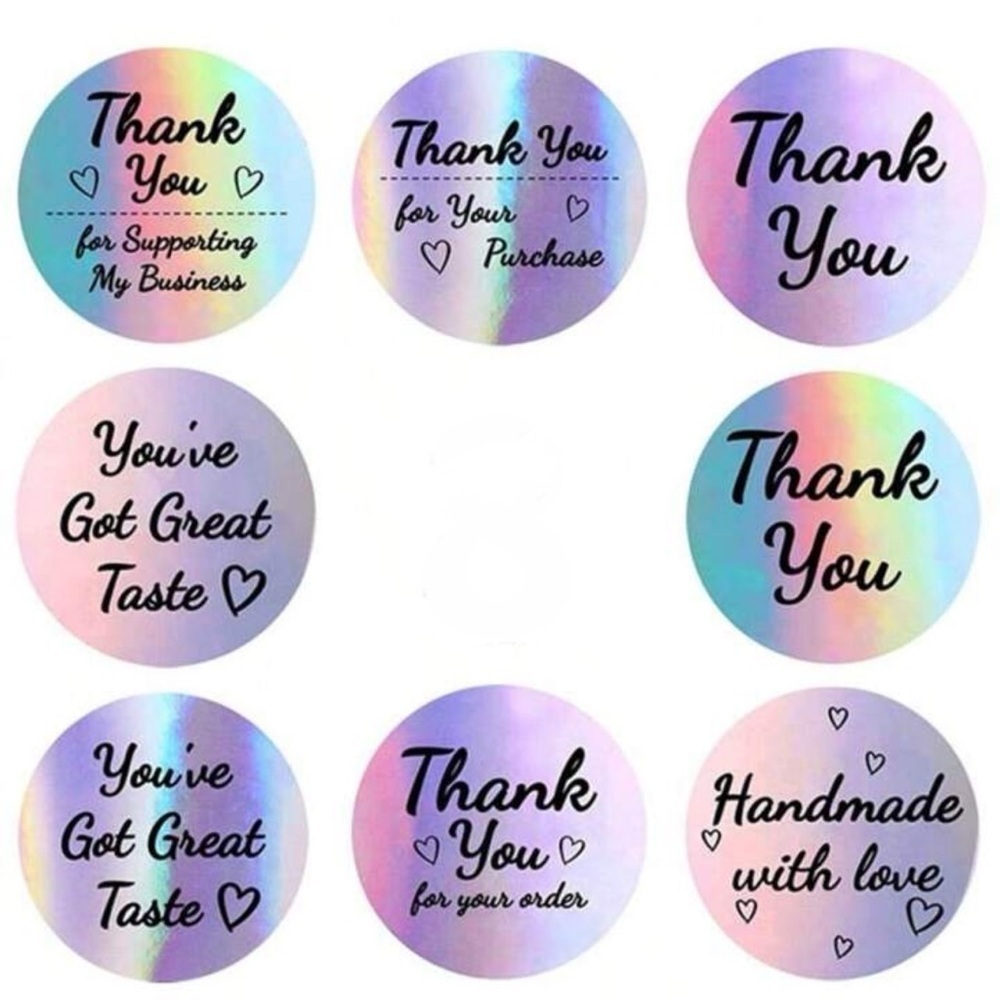 Holographic Thank You Stickers (60pcs)